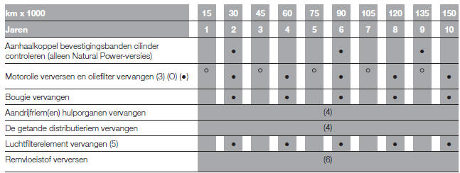 GEPROGRAMMEERD ONDERHOUDSSCHEMA (benzineversies)