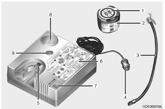 Lekke band (met Tire Mobility Kit)