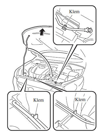 Sluiten van de motorkap