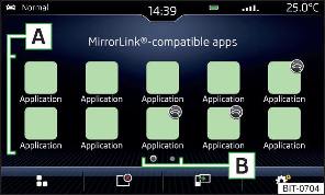 MirrorLink®: Hoofdmenu