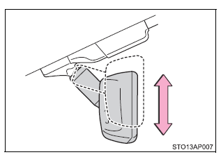 Afstellen van de hoogte van de binnenspiegel